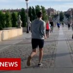 Coronavirus: Adults enjoy first outdoor exercise as Spain relaxes lockdown measures – BBC News