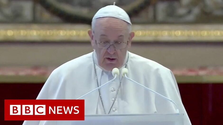 Coronavirus: Pope Francis delivers mass behind closed doors – BBC News